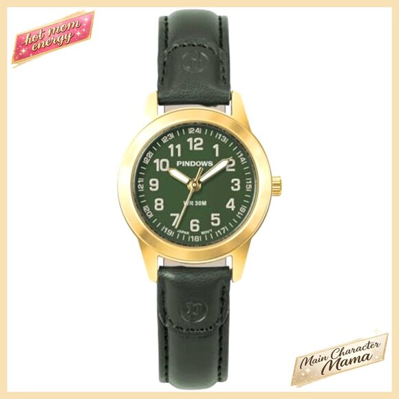 Analog Quartz Watch with Luminous Dial, Leather Band, 30mm Case, Water Resistant main image 7